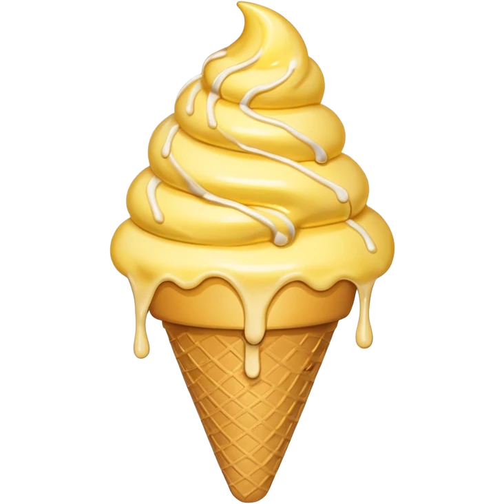 yellow heart with an ice cream cone emoji