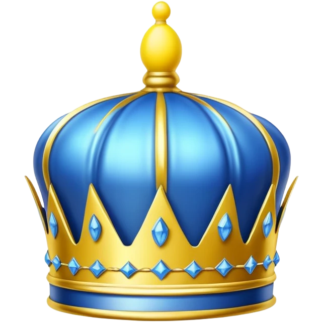 Blue crown with a lemon on the top emoji