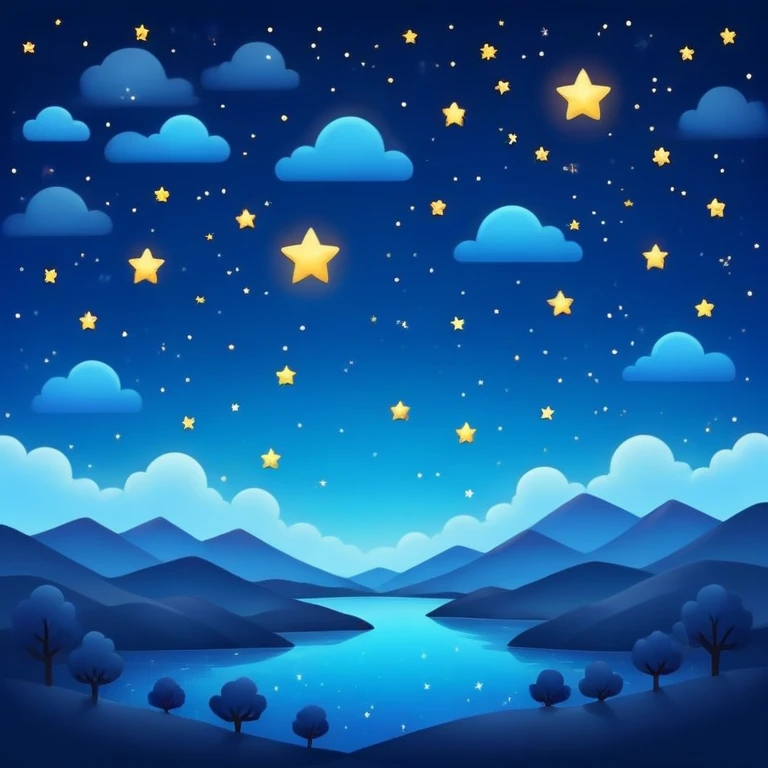 Beautiful night sky filled with stars, cosmic scene, deep blue with bright stars emoji
