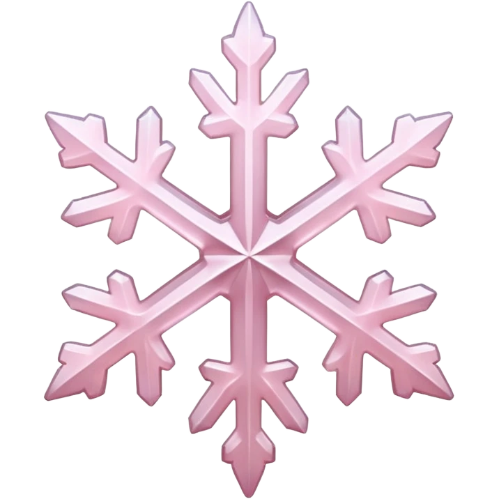 snow flake pale pink 3d icy translucent texture emoji
