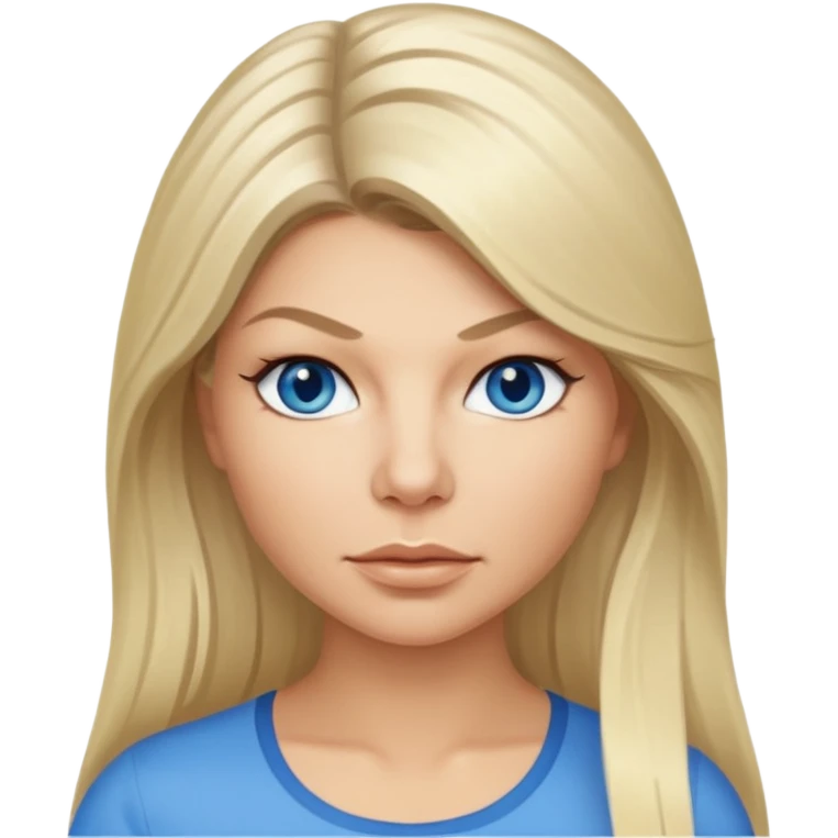 Fergie with blue eyes, long light blonde hair emoji