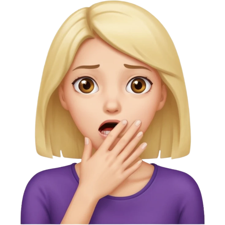 scared woman with her hand on mouth, different pose emoji