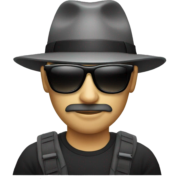 Gray hat hacker with black sunglass emoji