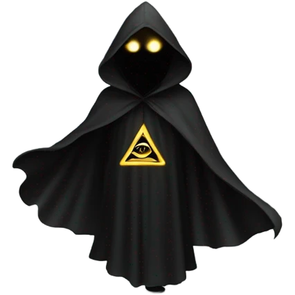 illuminati shadow figure standing in black cloak emoji