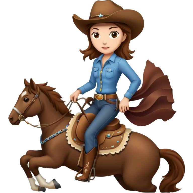 Cowgirl riding  emoji