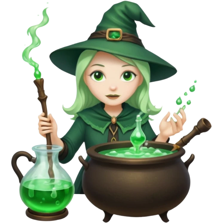 green witch cooking potion emoji
