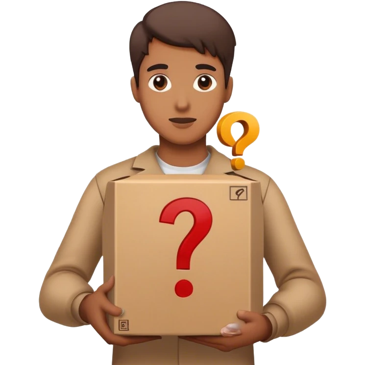 box with "?" on her emoji