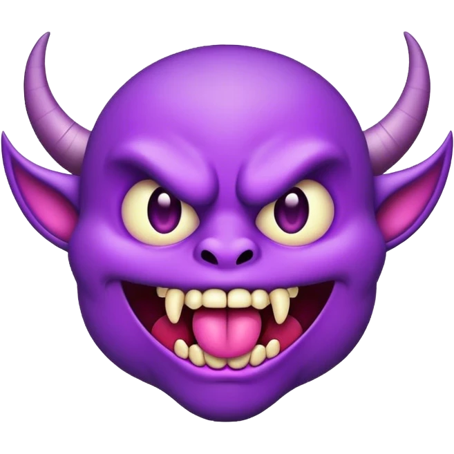 purple demon emoji with tongue sticking out emoji