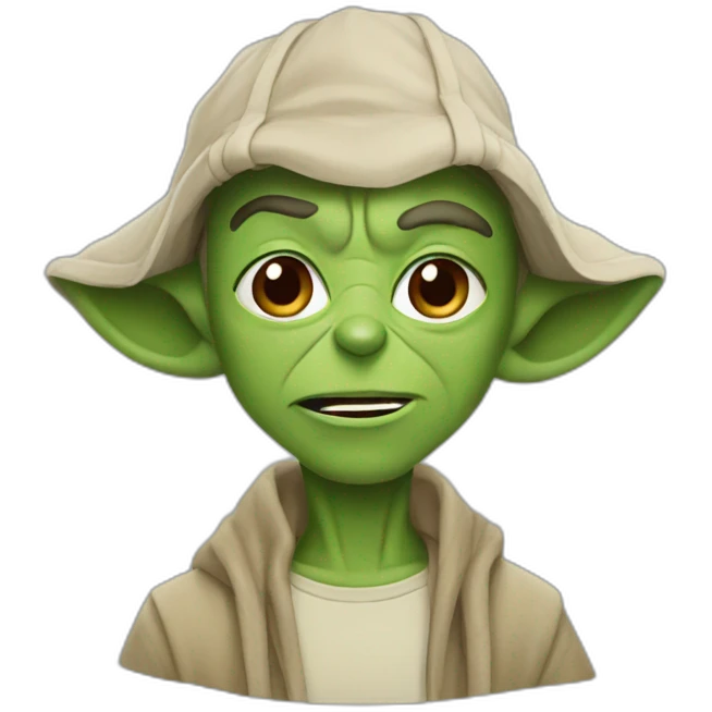 Mix between Yoda and Spider-Man emoji