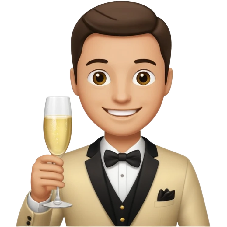 Man with shampane glass emoji