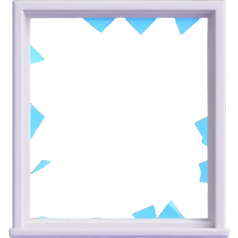 broken window with shattered glass emoji
