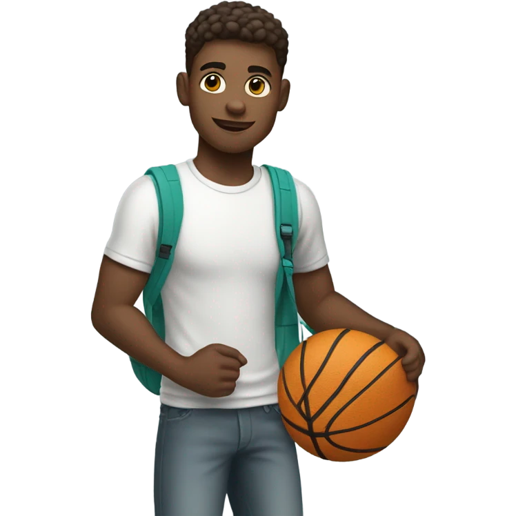 white skin young guy with sport bag in his right hand emoji