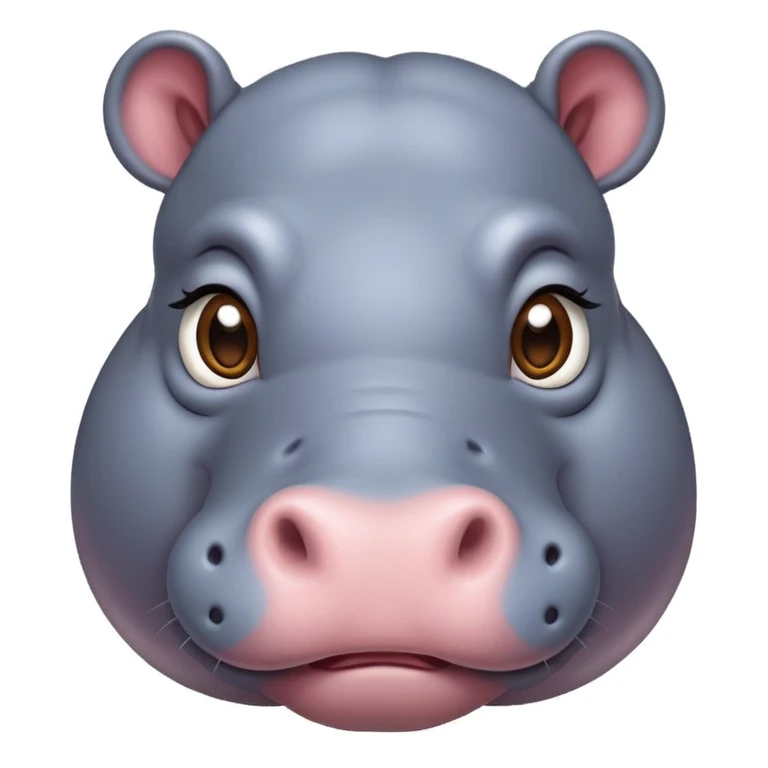 A cute female hippo  emoji