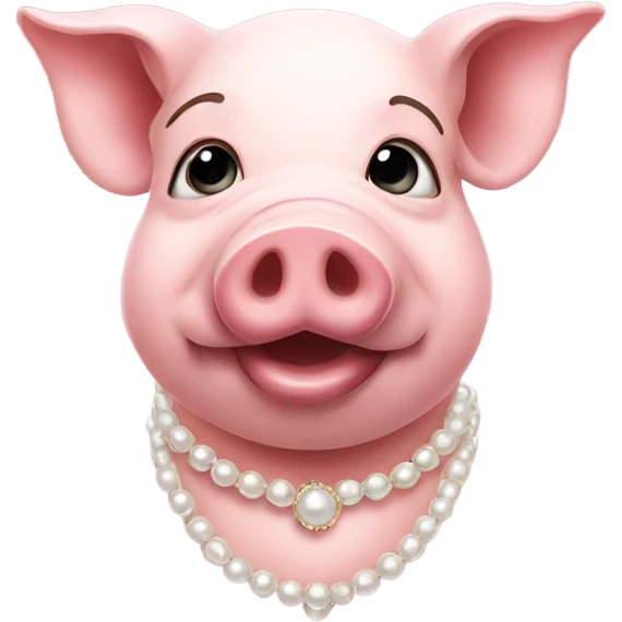 Pig wearing pearls emoji