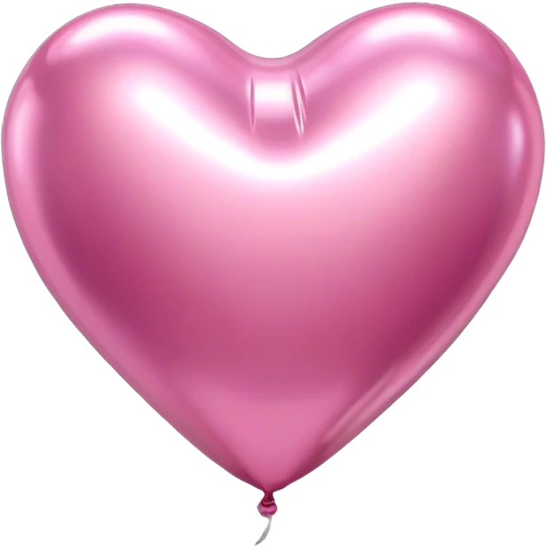 beautiful aesthetic realistic metallic heart-shaped balloon in pink color  emoji