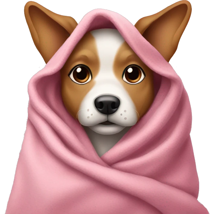 Blanket pink a dog in the blanket emoji