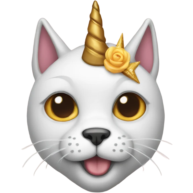 Cat with dog ears and a unicorn horn emoji