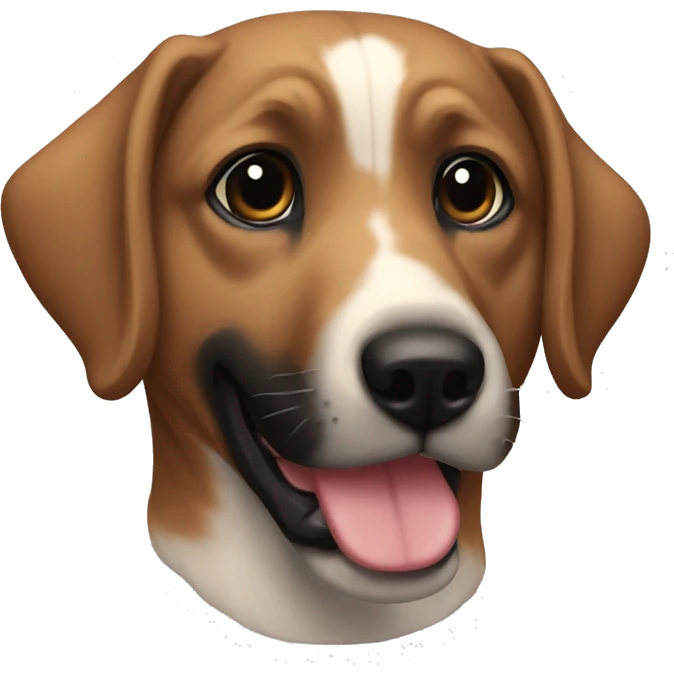 Perrito color castaño con osico negro  emoji