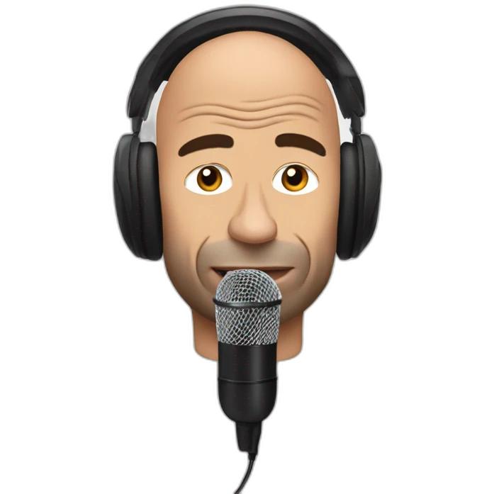 Joe Rogan podcast with a microphone emoji