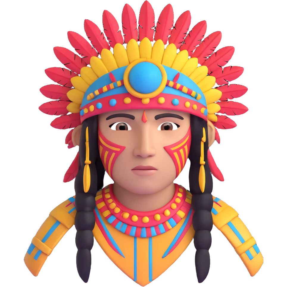 Inca warrior with headdress emoji
