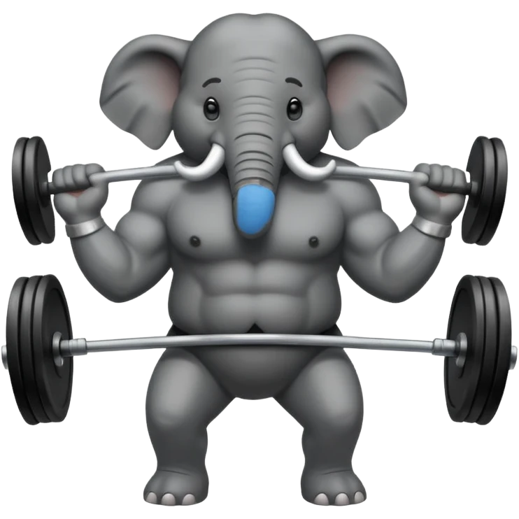  black elephant deadlifting emoji