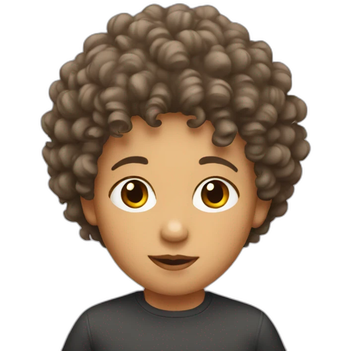 kid with perm emoji