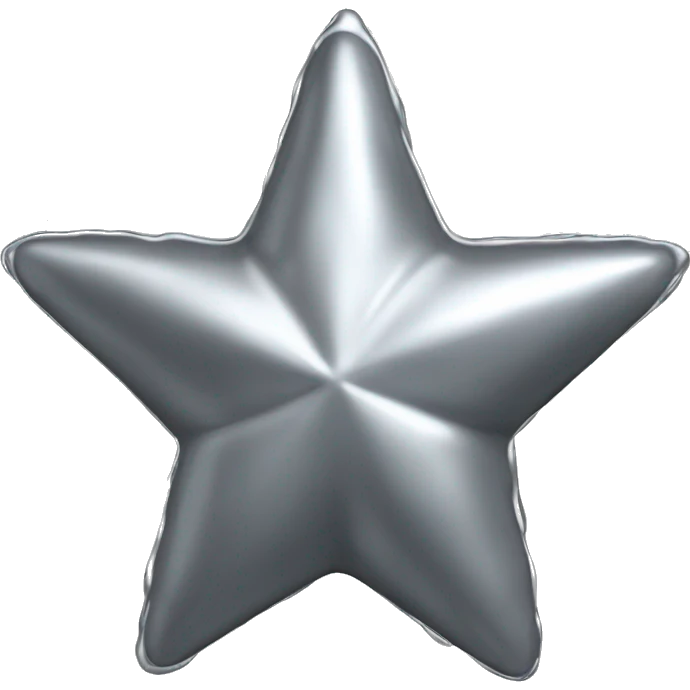 3D silver star with liquid texture emoji