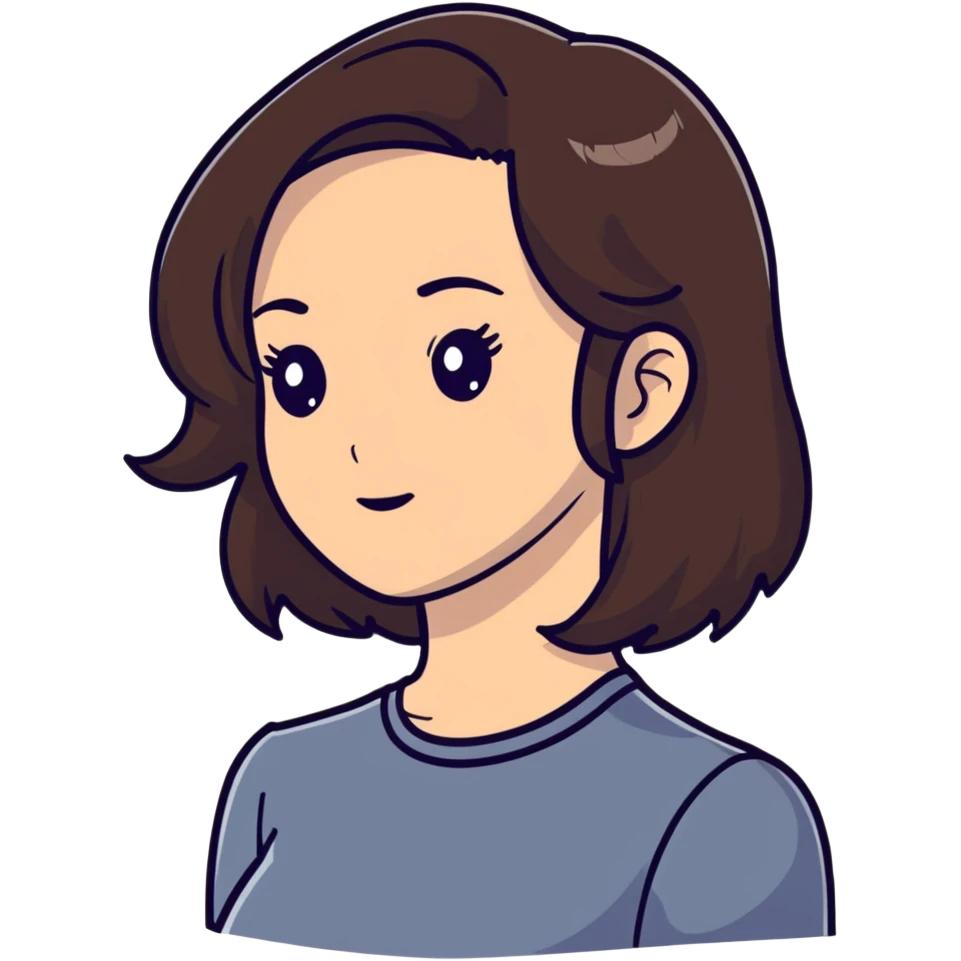 brunette girl with hair in a side part emoji