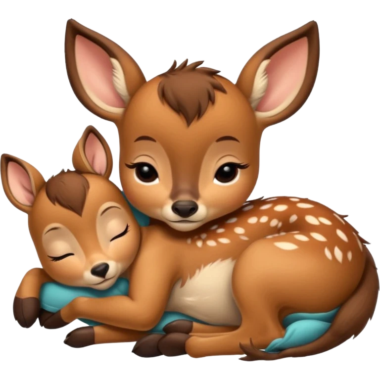cute baby bambi sleeping emoji