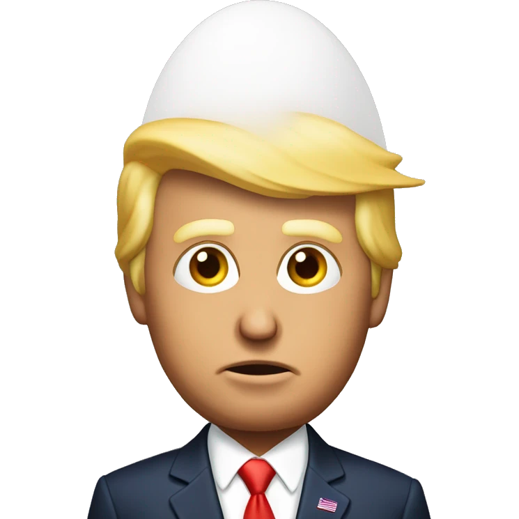donald trump with egg plan on head emoji