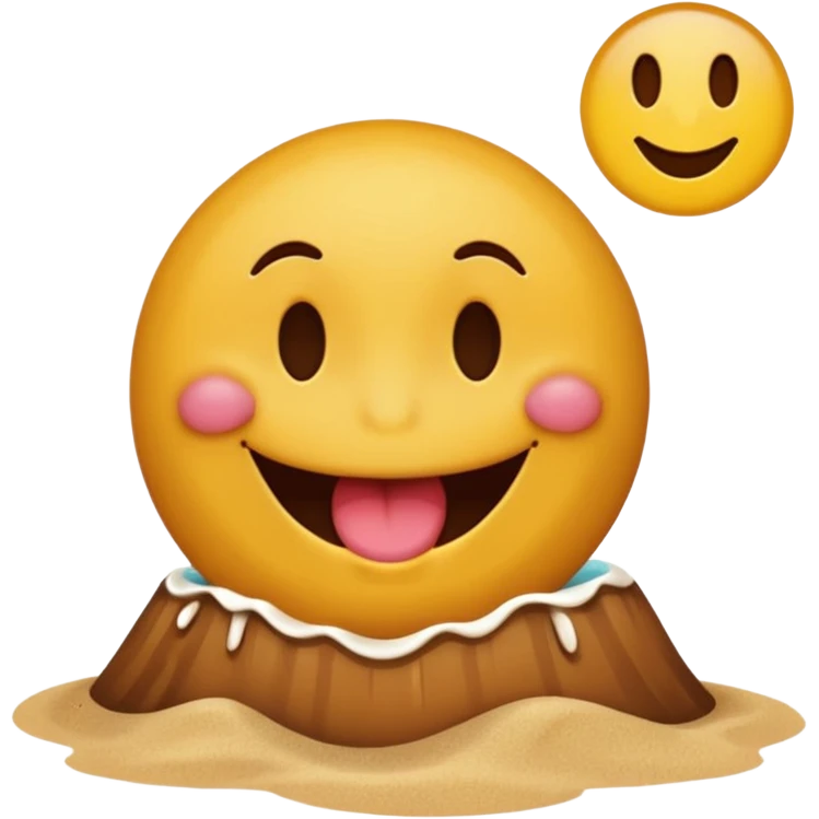 A smiley face licking a brown beach emoji emoji