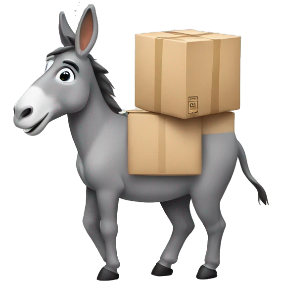 A donkey delivering a parcel  emoji