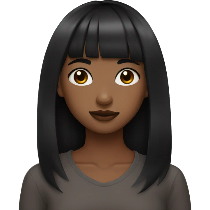 black haired girl with bangs with septum and nostril piercings and with freckles and brown eyes emoji