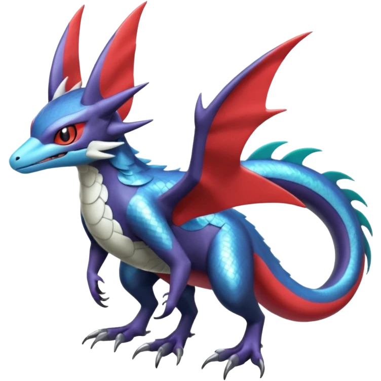 Shiny Noibat-Nargacuga-Salamence-Silvally-Fakémon-hybrid-creature (full body)  emoji