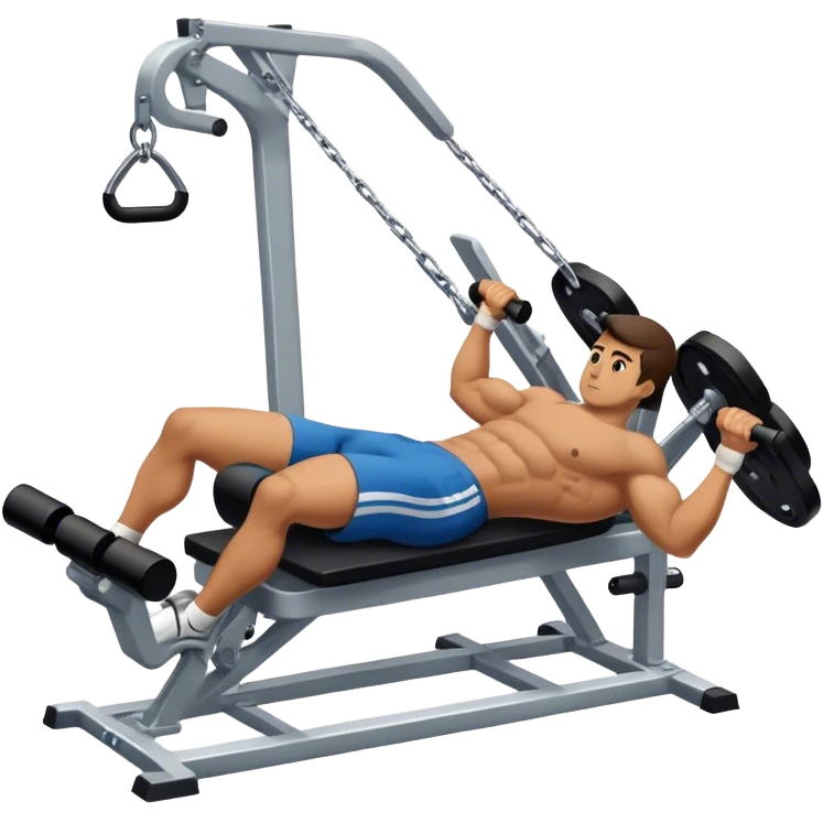 guy lying pec deck fly exercise emoji