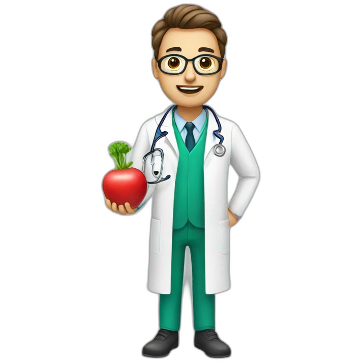 doctor with a radish head emoji