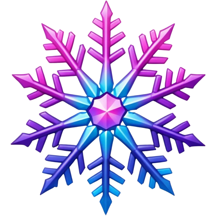 Gradient iridescent Pink violet blue star snowflake  emoji