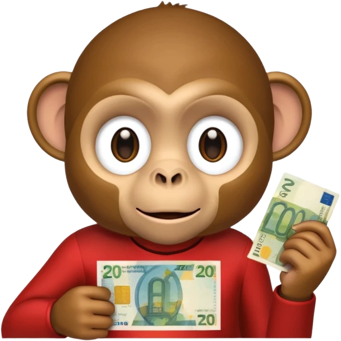 create a monkey holding a 20 euro bill I NEED EXACT A 20 EURO BILL emoji