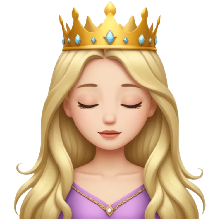 a beautiful princess closing her eyes calmly emoji