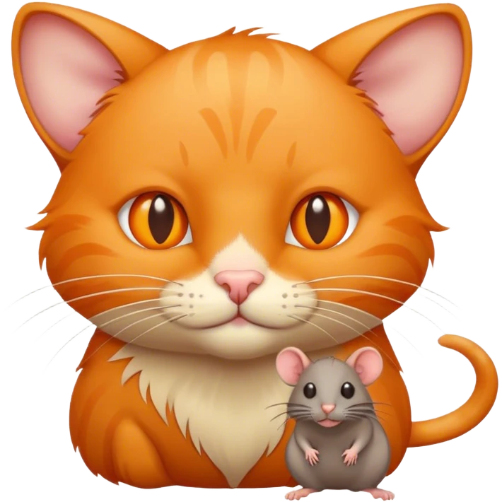 Orange cat with rat￼ emoji
