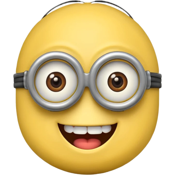 Minion emoji with a round head  emoji