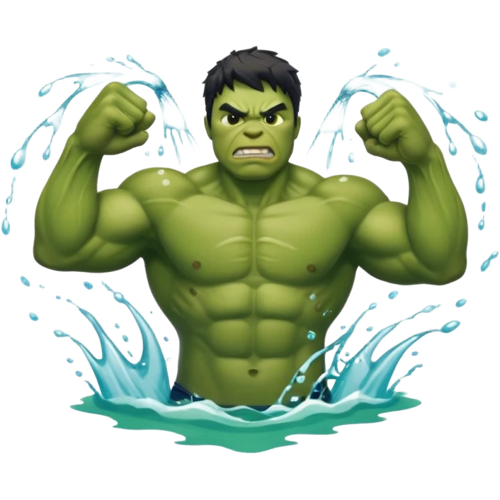 Hulk swimming emoji