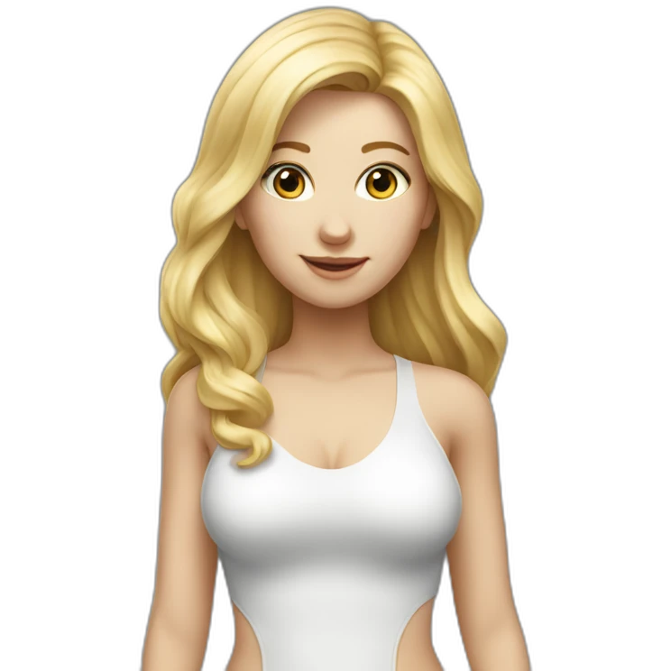 hyperrealistic caucasian blonde girl body emoji
