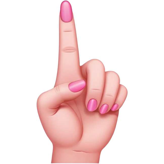 Pink middle finger emoji