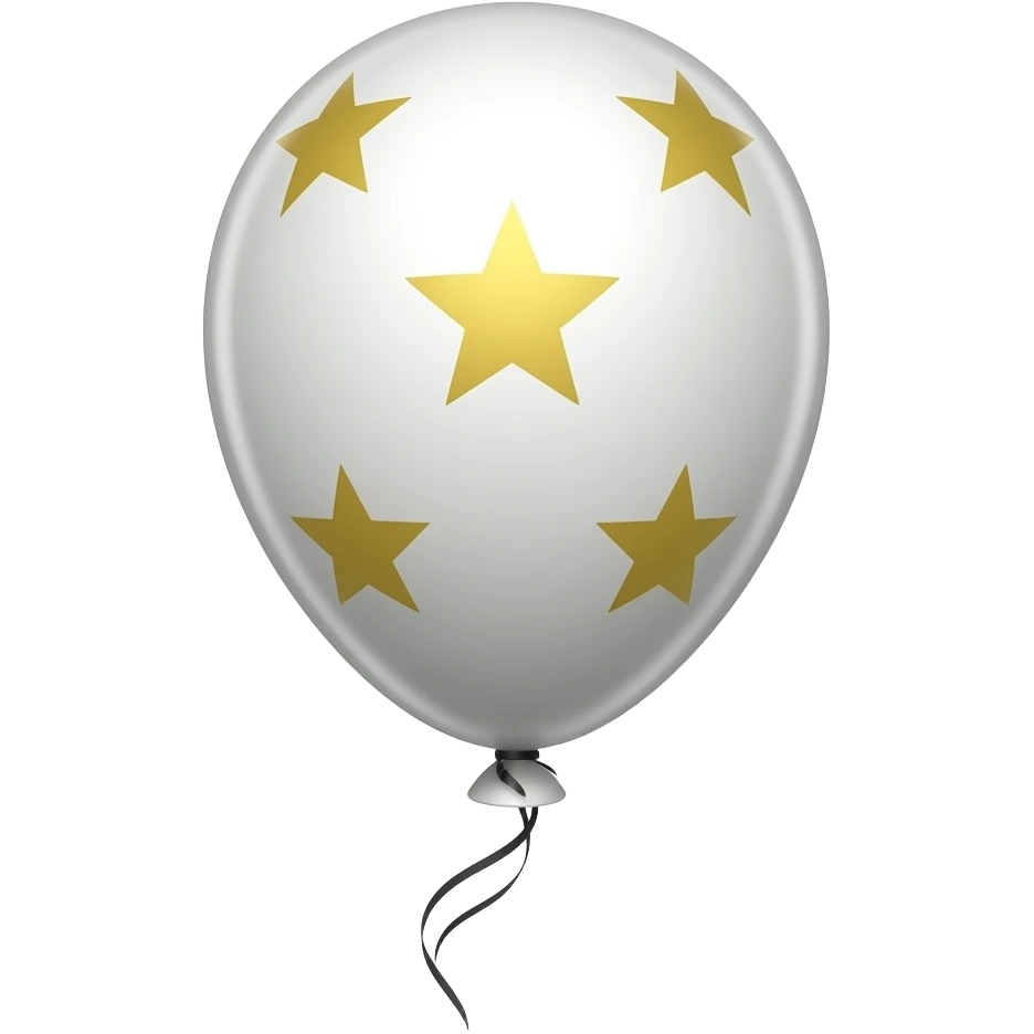 White balloon with 5 stars at the cord emoji