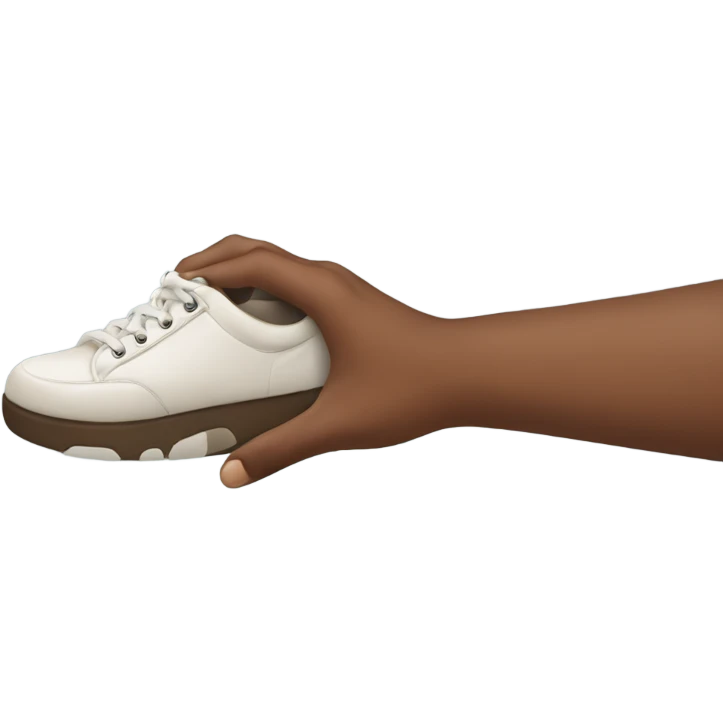 Hand holding shoe emoji