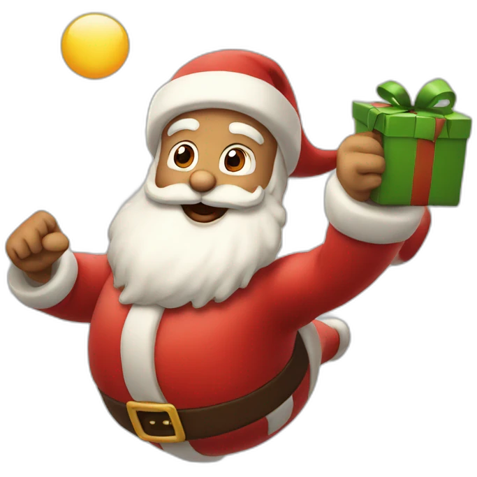 Santa Claus is flying emoji