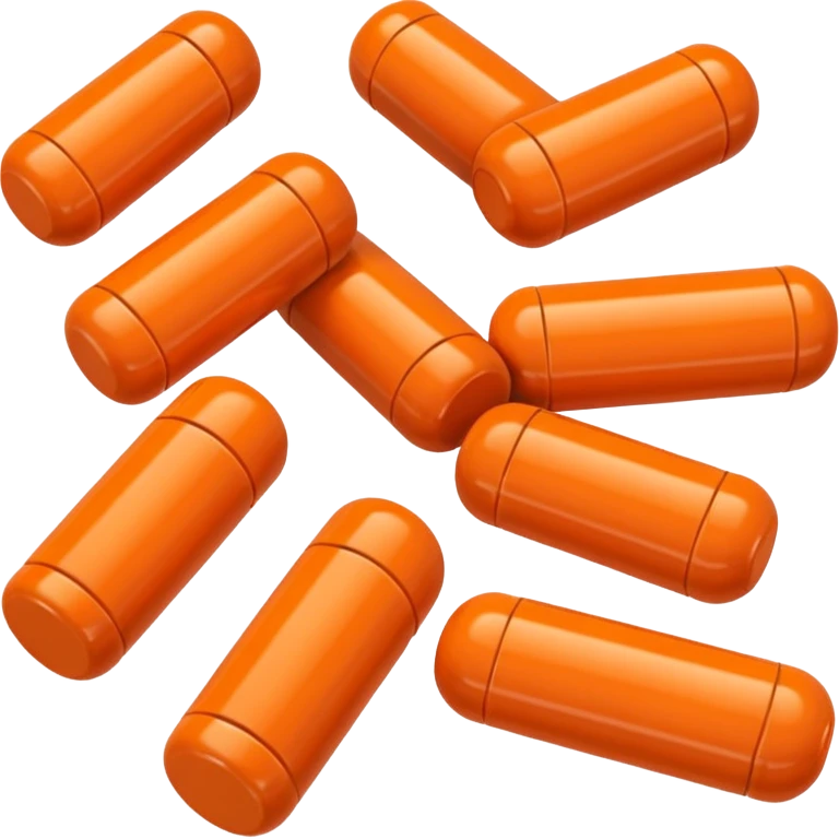 orange cylindrical pieces pill shaped on each end with no lines emoji