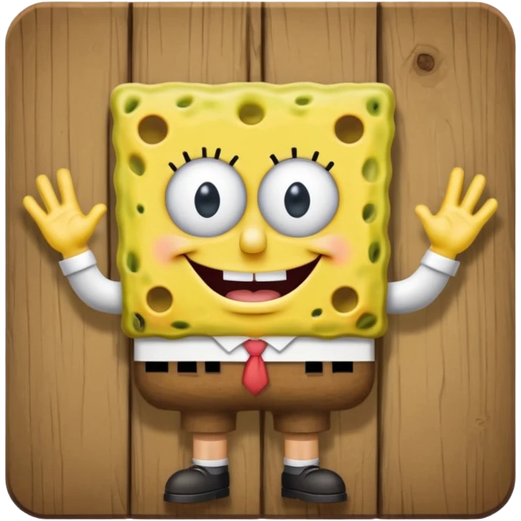 Make SpongeBob hold a wooden sign that says imma head out and make SpongeBob have his pants emoji