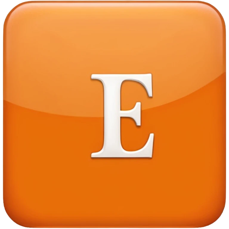 make me an emoji of the letter E  orange square witha white E in the center with a times new roman looking font emoji